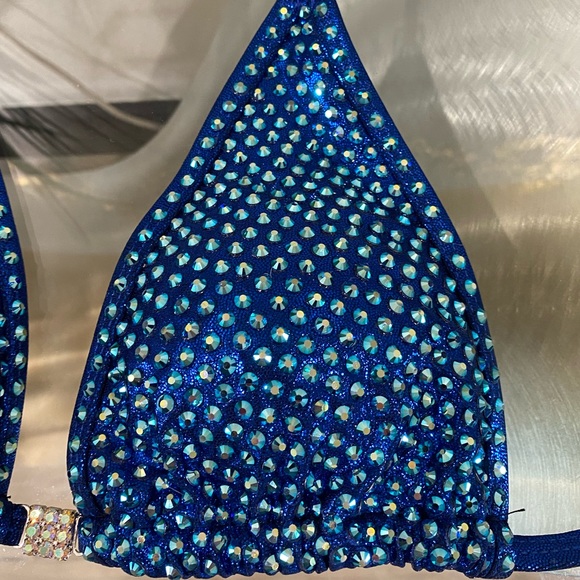 Blue Rhinestone Bikini Top - Picture 8 of 16